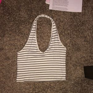 stripped brandy melville halter top